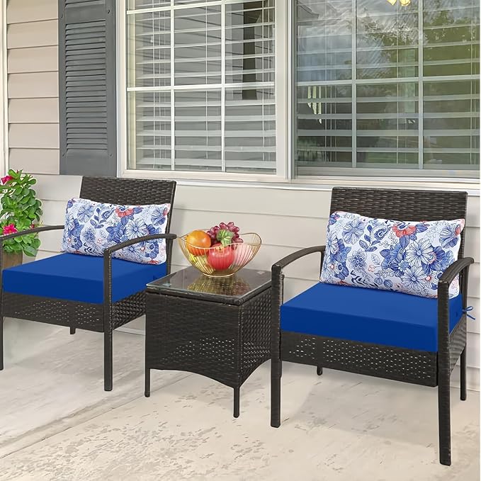 Outdoor Cushions for Patio Furniture, Outdoor Seat and Back Cushion, Waterproof Hampton Bay Deep Seat Replacement Couch Cushions for Lawn Garden, 28.5x28.5 Inch