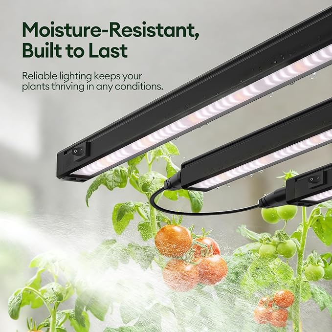 Plant Grow Light 1ft, Tunable Full Spectrum LED Grow Light Strips 28W (4 x 7W), T5 Growing Lamp for Indoor Plants, Greenhouse, High PPFD, 4-Pack