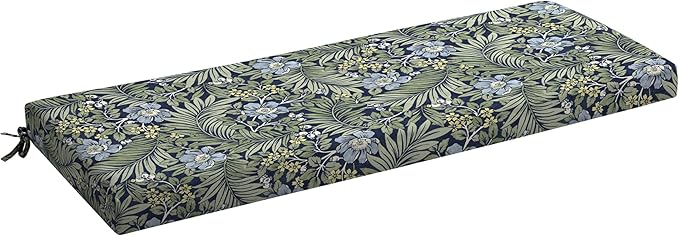 Arden Foam Outdoor Bench Cushion, 48 x 18, Made with ProFoam, Rain-Proof, Fade Resistant, Sapphire Morrison Floral