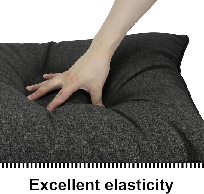 Deep Seat Cushions, Outdoor Cushions, Patio Furniture Cushions, Deep Seat & Back Cushion Patio Cushions for Backyard Couch Sofa Fade Resistant (24x24x4 inches 4 Sets, Solid Dark Grey)