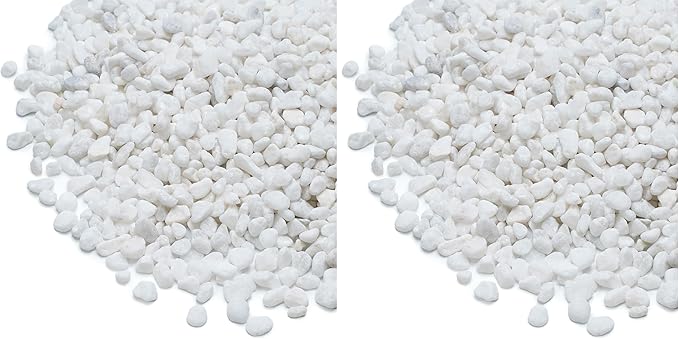 Mr. Fireglass 10 lbs White Pebbles,1/5" Natural Decorative River Rocks Aquarium Gravel for Indoor Plants, Vases, Succulents and Outdoor Garden Landscaping (Pack of 2)