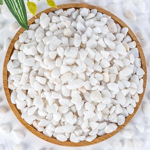 Sukh White Pebbles for Succulent and Cactus - 420G 1/5 Inch Succulent Cactus Gravel Pebbles,Natural Decorative Polished River Stones,Small River Rocks for Outdoor Gardening,Vases,Landscaping,Fish Tank