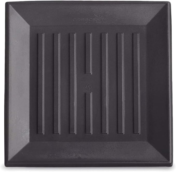 Crescent Garden Universal Square Plant Saucer, UV Safe Durable Plant Tray for Square Planter, Heavy-Duty Plastic Drainage Dish, Indoor/Outdoor Flowerpot Saucer - 13'' inner x 16.75" outer (Old Bronze)