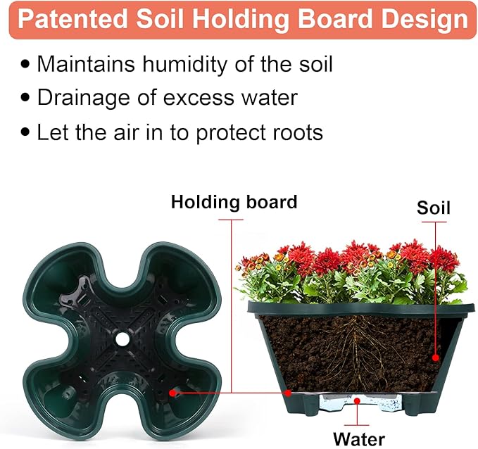 GameXcel Vertical Planter 3 Tier Stackable Planters Garden Planters Strawberry Herb Flower and Vegetable Planter Indoor Outdoor Gardening Pots with Removable Wheels and Tools