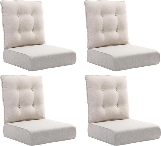 Joyside Outdoor Chair Cushions Set, 22x25/22x24 Inch Patio Furniture Cushions, 6’’ Thick, Water Resistant & Fade Resistant, Outdoor Replacement Cushions for Seat and Sofa