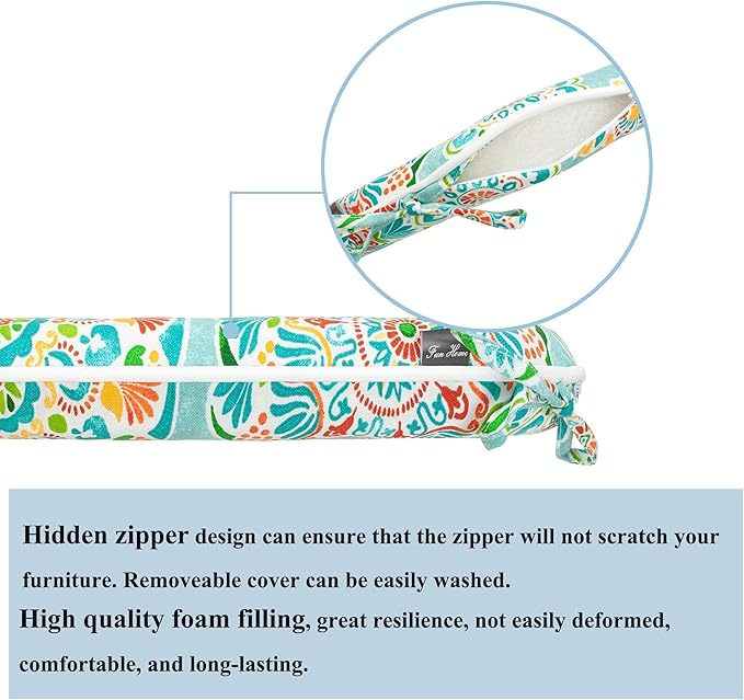FUNHOME Outdoor Chair Cushions Set of 2, Water-Repellent Patio Seat Cushions D16xW17 Inch, Round Corner Patio Chair Pads with Tie, Seat Cushions for Furniture Garden Office Decoration, Cyan Circle