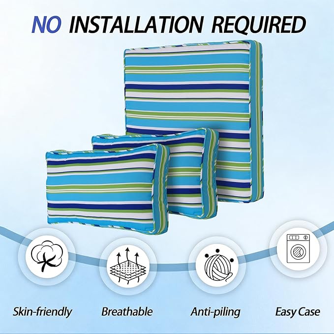Patio Furniture Cushions,14Pieces Water-Resistant Outdoor Replacement Cushions,Sectional Sofa Cushions for Fits 6-Seats Rattan Wicker Patio Conversation Sets(Aurora Colours)