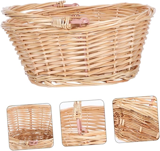Milisten Garden Basket: Picnic Basket With Handle - Woven Wicker Storage Holder For Garden Home And Picnics - Flower Girl Accessory