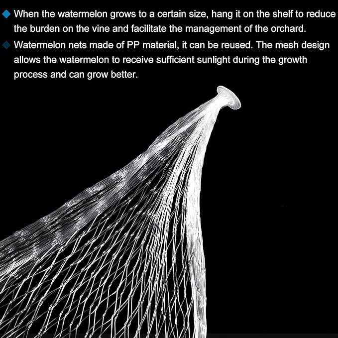 MECCANIXITY 100 Pack Watermelon Nets 13.78 Inch Hanging Melon Hammocks Reusable Fruit Net Bag for Garden White