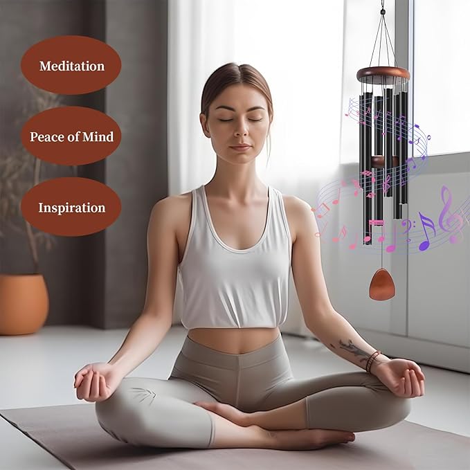 Large 37 Inch Large Aluminum Wind Chimes Outdoor Zen Wind Chimes for Garden, Patio, Yard Decoration Classic Design with Wind Catc her Unisex Gift Idea for Birthday, Housewarming