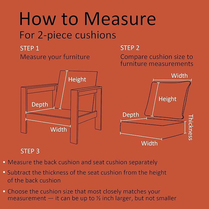 20"x21.5" Outdoor Deep Seat Patio Cushions Set of 1, Outdoor Chair Cushions Bottom Resilient Foam Filling Water-Resistant UV Resistant Weather Resistant with YKK Zippers,Quarry Red