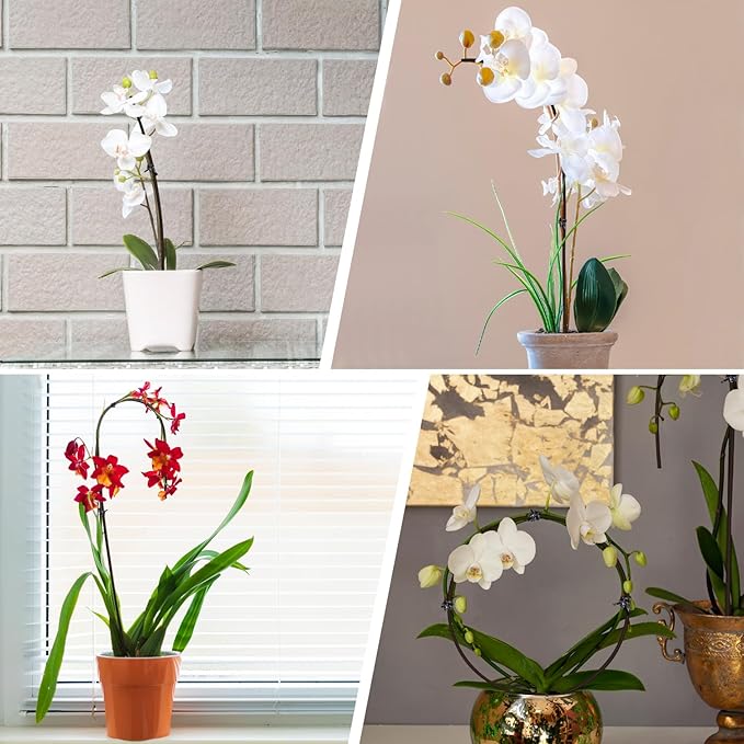 20Pcs Plant Stakes,Plant Sticks,Garden Brown Bendable Single Stem Plant Support Stakes for Indoor and Outdoor Plants,Potted Plants,Flowers Orchid Peony Rose-18 Inches