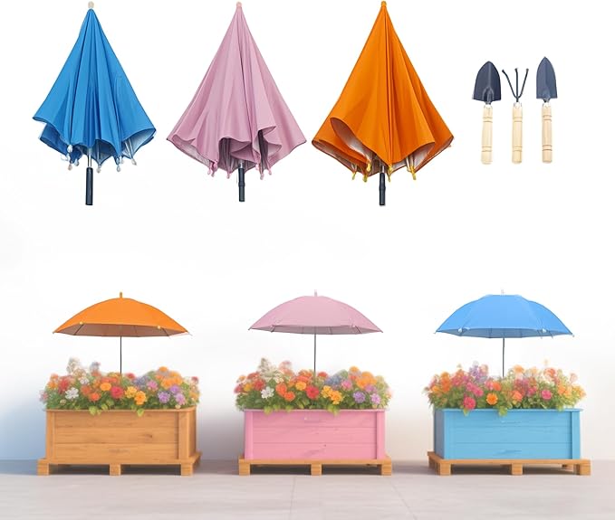 Plant Umbrellas For Outdoor Plants – Adjustable Garden Umbrella For Potted Plants – UV Protection Plant Shades For Outdoor Plants – Easy Installation Sun Shade (with Small Tools)
