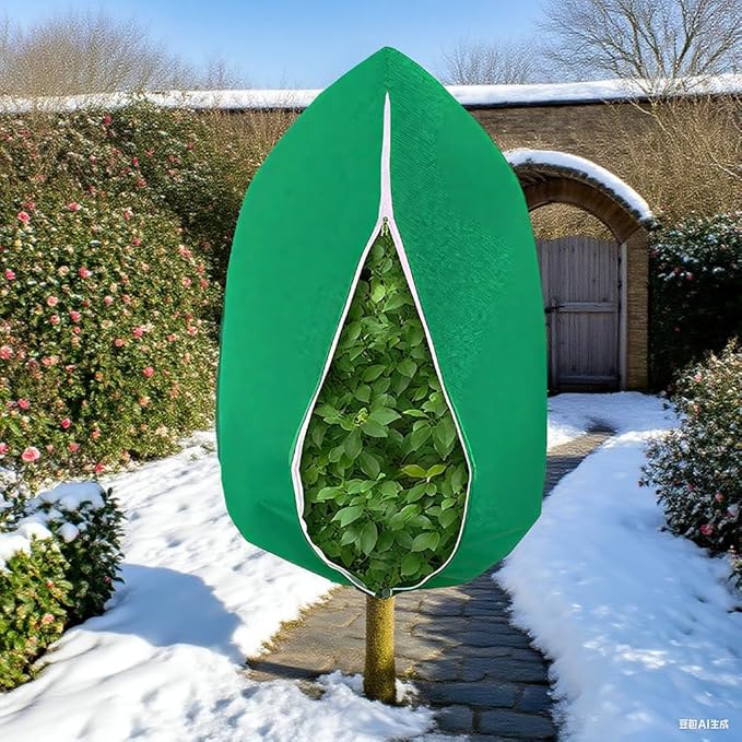 Baccessor 3PC Winter Plant Covers Freeze Protection Kit - 47x71 Reusable Frost Blankets with Adjustable Drawstring for Outdoor Bushes Potted Plants Tree