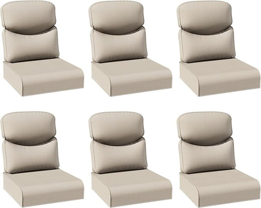 Joyside Outdoor Chair Cushions Set, 24x24 Inch Smile Patio Furniture Cushions, 6’’ Thick, Water Resistant & Fade Resistant, Outdoor Replacement Cushions for Seat and Sofa