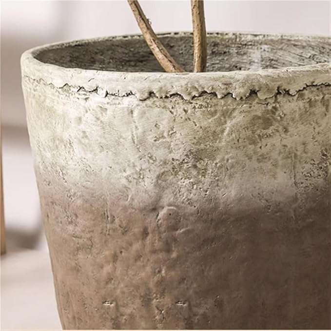 Vintage Plant Pot Flower Pots with Drainage Holes Creative Large Floor Planters Garden Decor(Large)