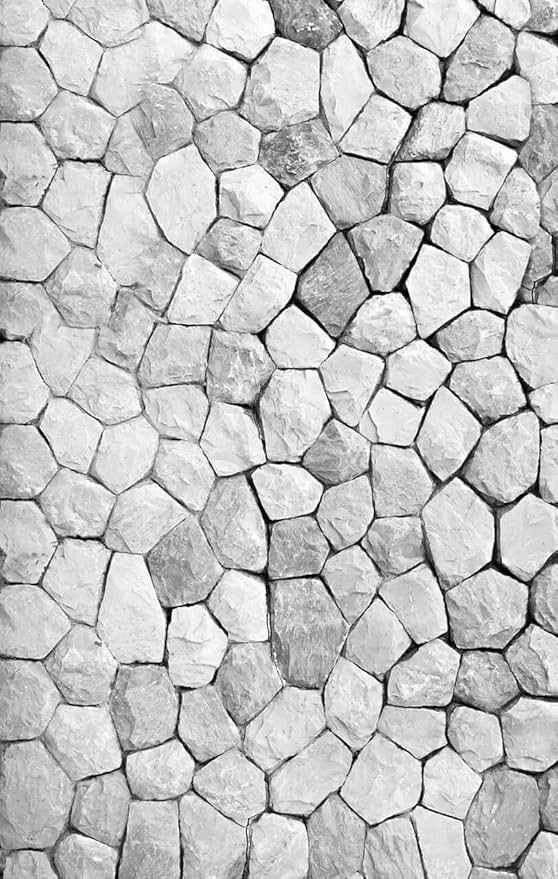 Modern Abstract Art Decor Stone Texture White Grey Waterproof Outdoor Area Rugs for Garden Balcony Backyard RV Camping Pool Patios Deck Carpets Quick Dry Easy Clean Thin Low Pile Floor Mats 3x5