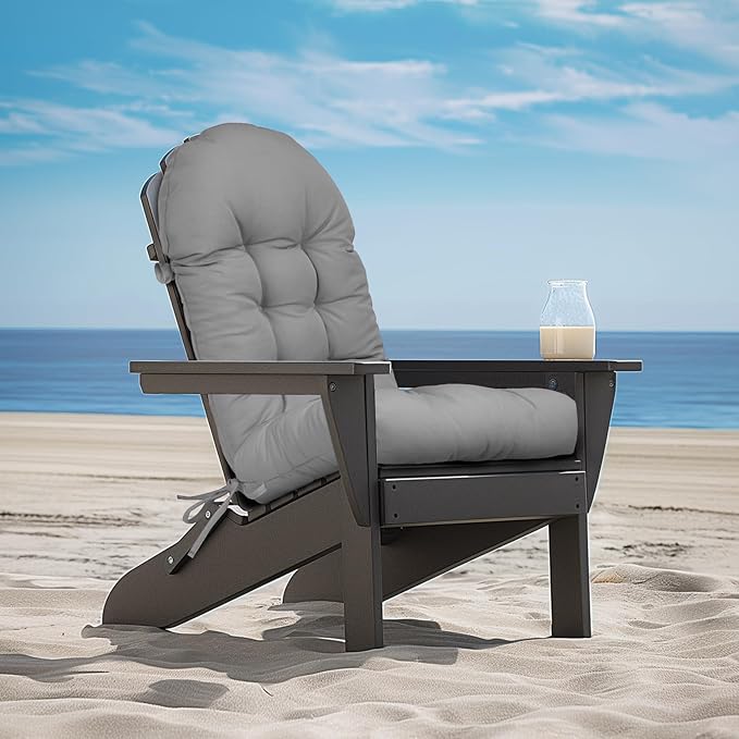 mudilun Adirondack Chair Cushion with Tie Outdoor Adirondack Chair Cushions Thick Tufted High Back Rocking Chair Cushions for Indoor Patio Furniture Chair Pads