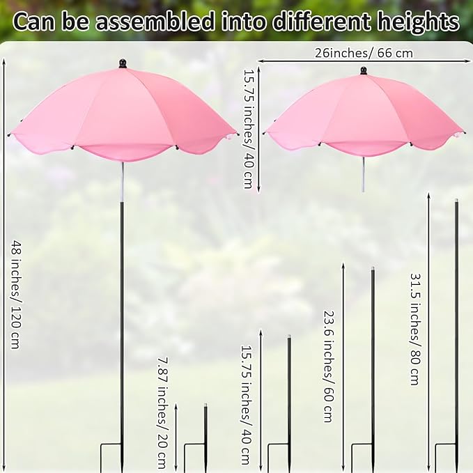 26 Inch Plant Umbrellas for Outdoor Plants Garden Umbrella Shade for Potted Plant, Garden Bed Flower Pot Provide Shade to ‌Defend Blazing Sun