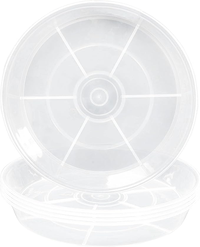 6 Pack of Plant Saucer 16 Inch, Plant Tray Round, Plastic Flower Plant Trays for Pots, Plant Saucers for Indoors 16", Plant Pot Saucers, Planter Tray for Planter 13-16" (16", Clear)