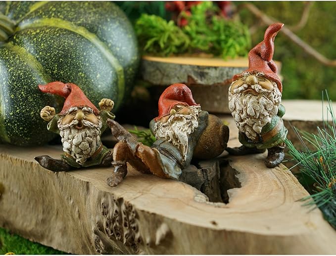Top Collection Miniature Fairy Garden and Terrarium Garden Gnome Napping Statue