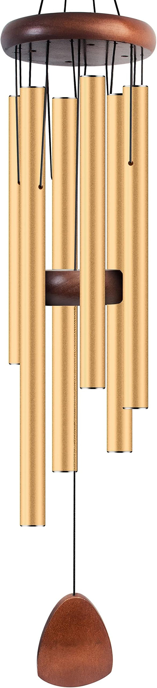 Large Aluminium Wind Chimes 37 Inches to Create a Zen Atmosphere Suitable for Outdoor, Garden, Patio Decoration. Classic Wind Chimes with Wind Catcher Suitable as A Gift for Unisex(Gold)
