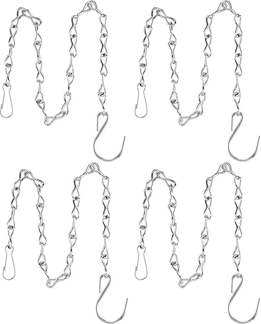 Outus 4 Pack 19. 7 Inch White Hanging Chain for Bird Feeders, Planters, Lanterns, Wind Chimes, Decorative Ornaments and Birdbaths Basket Extender Chain Outdoor Indoor