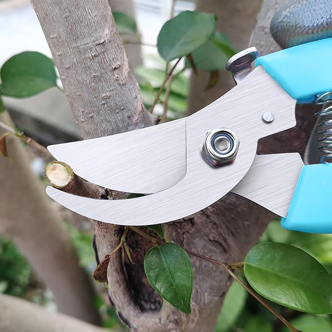 Flower Scissors, Flower Shears High Strength Steel Sharp, Ergonomic Handle Pruning Shears for Gardening, Lightweight Garden Scissors, 1-inch Cut Capacity Rust Resistant for Plants Bonsai-Blue