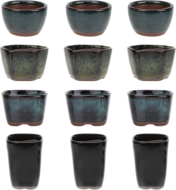Bonsai Planter 8/12/20 pc Mini Glazed Pots Succulent 1.6 Inch