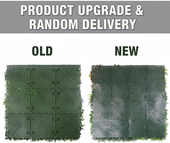 Artificial Plant Wall Panels, 40"x 40" Greenery Boxwood Panels with UV Protection, Faux Grass Ivy Privacy Screen Fence, Grass Wall Backdrop for Indoor Outdoor Garden Backyard Decor