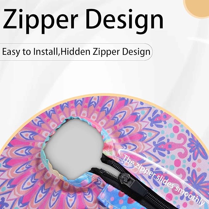 Fitted Round Outdoor Table Covers with Umbrella Hole and Zipper Reusable Water Resistant Tablecloths for 36-44" Tables Glamping Car Road Trip Gear Retirement Gift for Mom Dad Grandpa Grandma