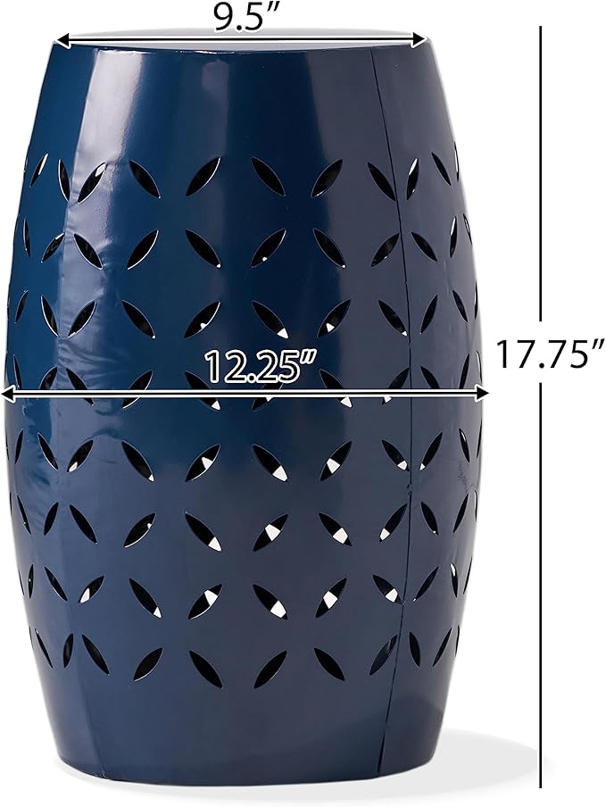 Christopher Knight Home Lilac Outdoor 12" Iron Side Table, Dark Blue