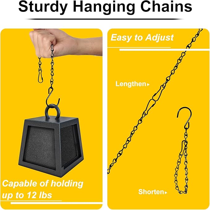 12 Pack 9.5 Inch Hanging Chain for Bird Feeders, Planters, Lanterns, Wind Chimes, Billboards, Chalkboards and Ornaments (Black)