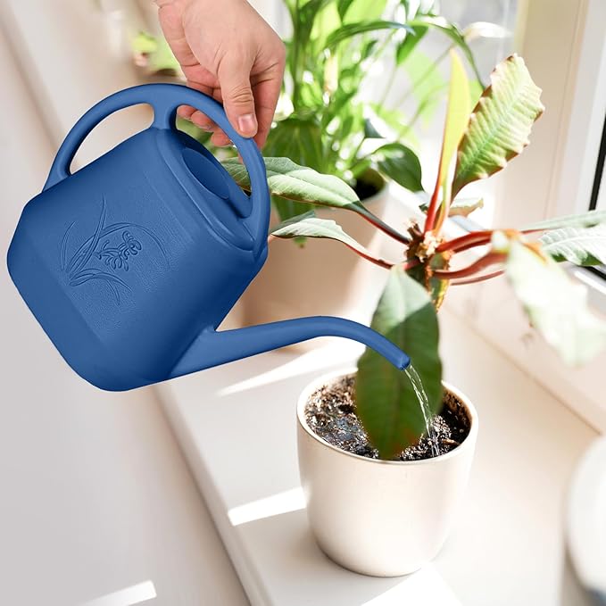 Plastic Watering Can - for Indoor and Outdoor Plant - 1/2 Gallon - Blue