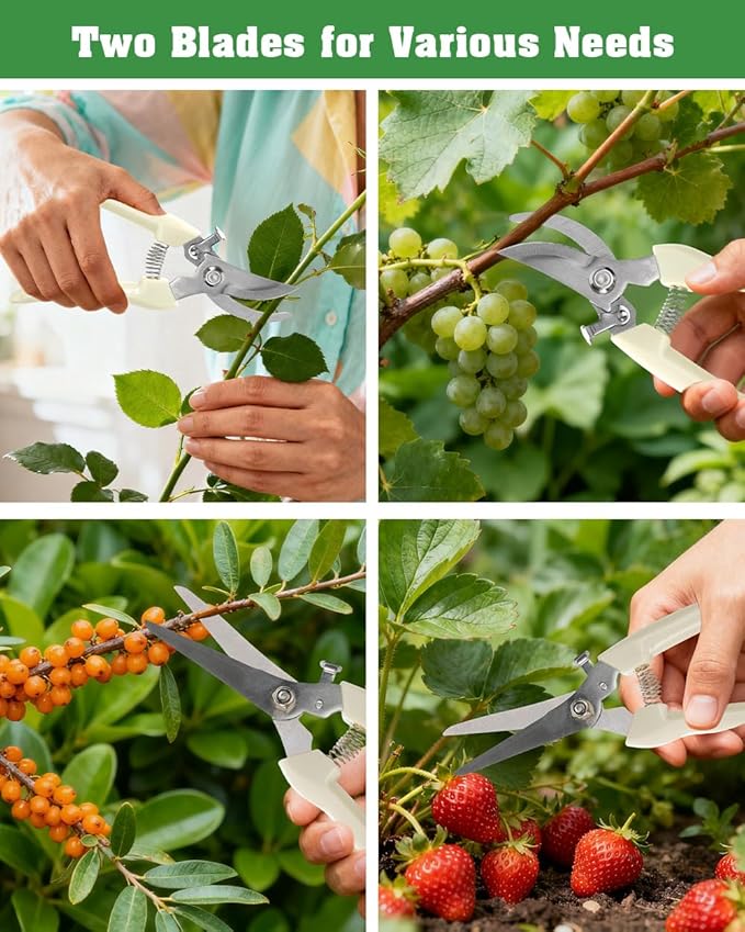 4 Pack Garden Shears, Stainless Steel Shears Gardening Tools, Scissors, Garden Clippers, Pruning Shears (White)