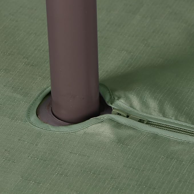 Outdoor Tablecloth Wrinkle-Free Stain Resistant Waterproof Polyester Fabric Table Cover with Zipper Umbrella Hole for Picnic/Party/Dinner/Patio Garden(70inch Round,Zippered,Sage Green)