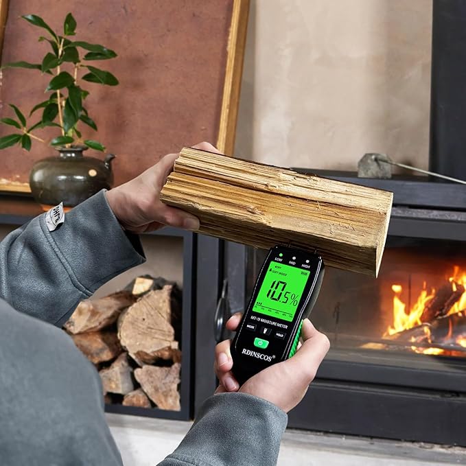 RDINSCOS Moisture Meter for Firewood Digital Wood Moisture Tester Firewood and Lumber Water Leak Detector for Wall,Lumber, building,Firewood,Humidity Tester