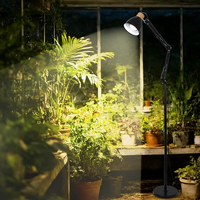 HMVPL Grow Lights for Indoor Plants Full Spectrum, Plant Lights for Indoor Growing with 20W COB Grow Light Blub, 4/8/12H Timer, Standing Tall Grow Lamp for Middle Large Plants(75'', Height Adjustable)