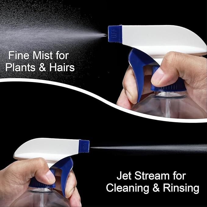 driew Plant Mister Spray Bottle, Plant Mister Water Spray Bottle for Plants Misting Bottle Water Fine Mist, Cleaning Solutions, Gardening, Indoor, Outdoor (Transparent Blue - 1L)