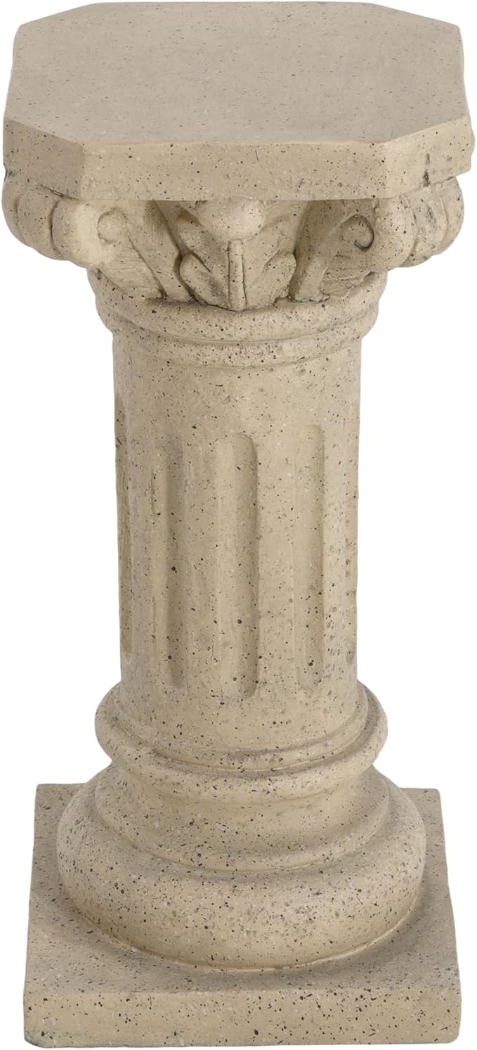 Christopher Knight Home Jorine 26.25"H Plant Stand, Lightweight Concrete Plant Stand, Pedestal Column Side Table, Indoor Outdoor Plants Standing for Entryway Garden Yard Home, No Assemly Needed, Sand