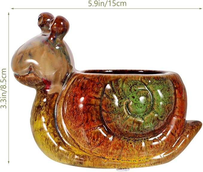 Snail Flowerpot Decorative Resin Planter 5.90X5.11X3.34In Indoor Outdoor Succulent Pot for Home Garden Balcony Tabletop Decor