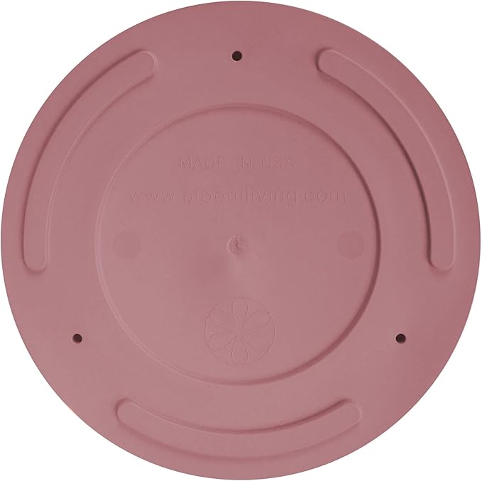 Bloem Mathers 6" Dusty Rose Round Modern Resin Garden Planter Pot with Drainage Holes and Removable Saucer Tray Included