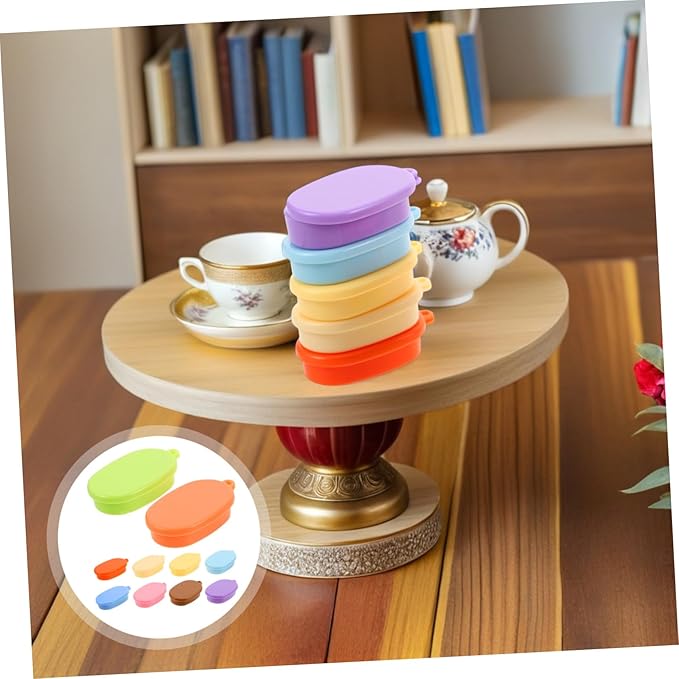 10PCS Miniature Lunch Box for Dollhouse Food Storage Realistic Mini Food Containers with Picnic Bread Fruit Design DIY Fairy Garden Accessories for Miniature Kitchen Decor