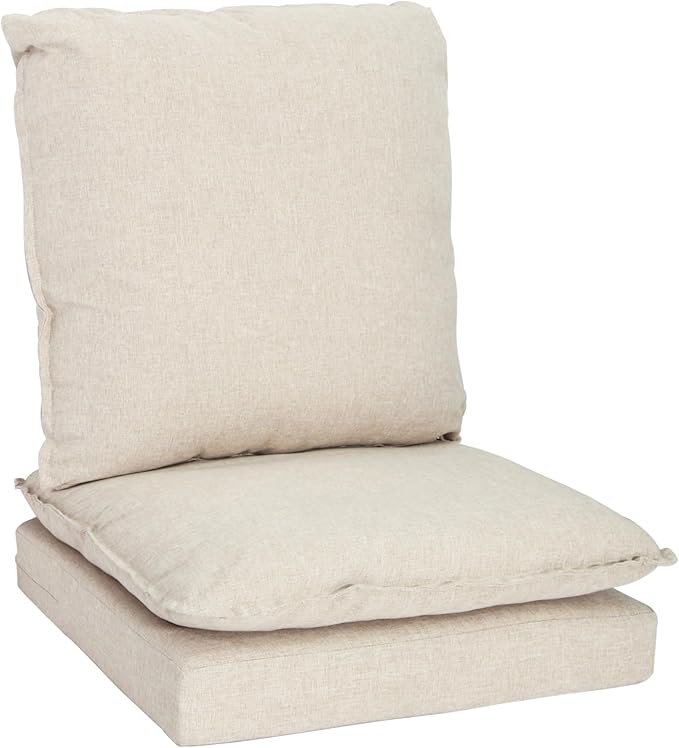 Joyside Outdoor Chair Cushions Set, 24x24 Inch Smile Patio Furniture Cushions, 6’’ Thick, Double-Layer, Water Resistant & Fade Resistant, Outdoor Replacement Cushions for Seat and Sofa
