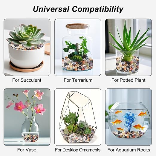 Vase Filler,Landscaping Pebbles, River Rocks Decorative Ornamental Pebbles, DIY Smoothed Rocks for Potted Plant Resin Art Vase Fillers Aquarium Gravel Rocks (Mixed Color, 1 Pound)