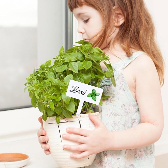 24 Pcs Acrylic Herb Garden Signs Plant Labels Waterproof Reusable Plant Tags with Names for Seedlings Nursery Outdoor Indoor Garden Permanet Labels Markers