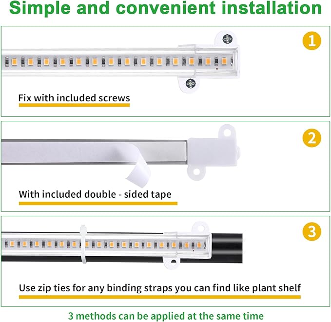 13 Inches Plant Growing lamp Strips, Full Spectrum LED 3500K Grow Light for Indoor Plants with 3/9/12H Timer and 10 Dimmable Levels for Green House Hydroponics Succulent and Shelf，4 Head 2 Pack