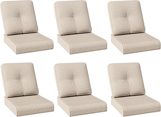 Joyside Outdoor Chair Cushions Set, 22x25/22x24 Inch Patio Furniture Deep Seat Cushions, Water Resistant & Thick Cushion, Outdoor Replacement Cushions for Seat and Sofa