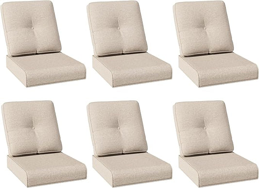 Joyside Outdoor Chair Cushions Set, 22x25/22x24 Inch Patio Furniture Deep Seat Cushions, Water Resistant & Thick Cushion, Outdoor Replacement Cushions for Seat and Sofa