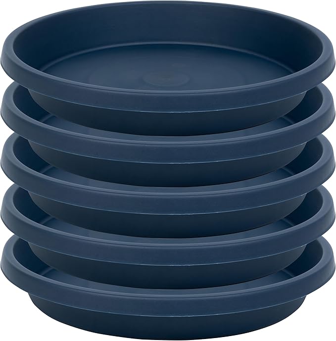 Plant Saucer 10 Inch Plastic Round 5 Pack Heavy Duty Drip Trays for Indoor Outdoor Pots